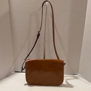 Patricia Nash Florentine Elegant Brown Leather Crossbody Bag LIKE NEW
